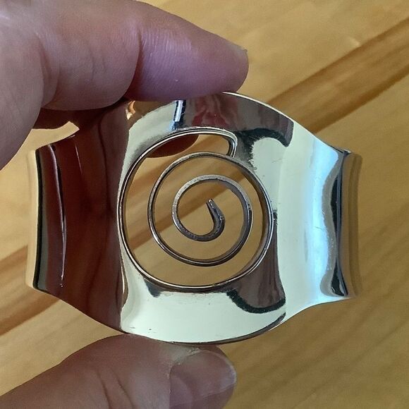 NWOT 𝅺sterling SILVER 925 GREEK DESIGN WIDE CUFF BRACELET NEW WITH TAG​​ - Picture 2 of 12